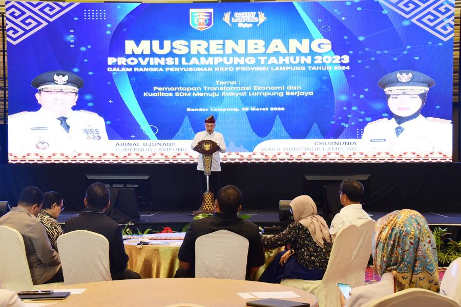 Laporan Kepala Bappeda Pada Musrenbang Provinsi Lampung Tahun 2023